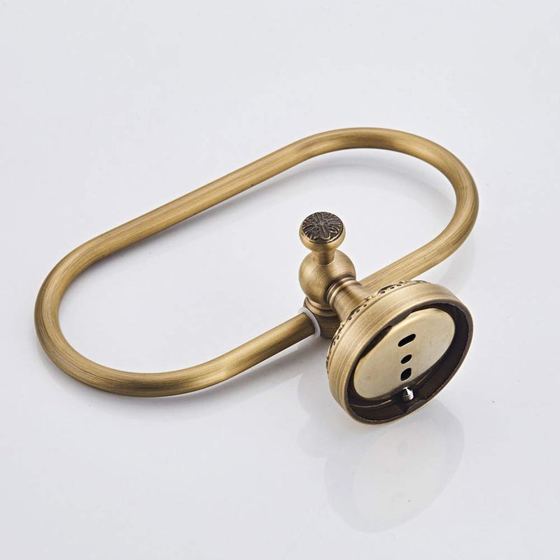 Aothpher Brass Towel Ring Oval Contemporary Bathroom Hand Towel Holder Wall Mounted,Antique Brass Finish - Image 4